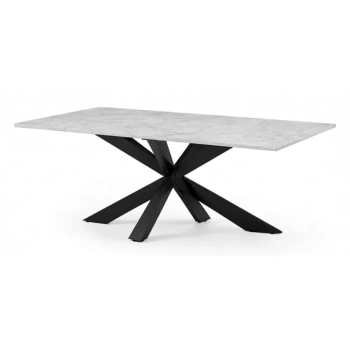 TABLE BASSE PLATEAU CÉRAMIQUE ET PIEDS MÉTAL - BLANC - Image 1