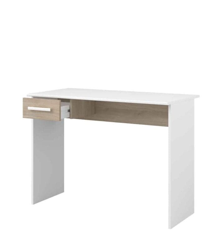 BUREAU 1 TIROIR - BLANC / CHENE - Image 2