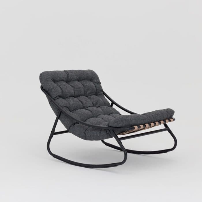 ROCKING CHAIR EN TISSU - NOIR ANTHRACITE - Image 2