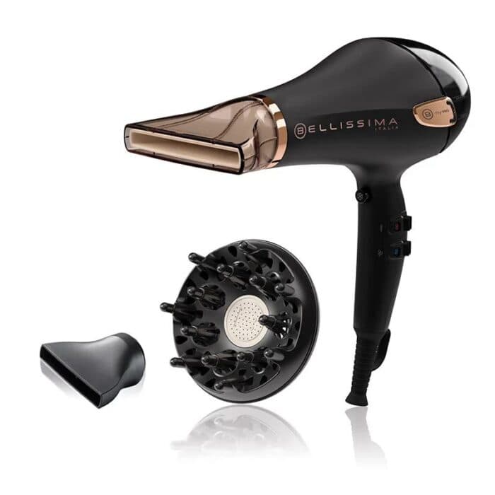 SÈCHE-CHEVEUX PROFESSIONNEL CÉRAMIQUE ET IONIQUE AVEC DIFFUSEUR - NOIR ET BRONZE - Image 2