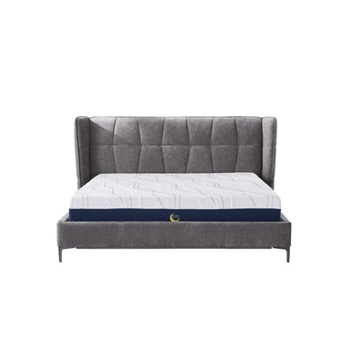 LIT + TÊTE DE LIT + SOMMIER 180X200 CM EN TISSU - GRIS PEWTER - Image 2