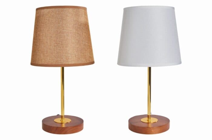 LAMPE À POSER MÉTAL ET BOIS 35 CM - Image 2