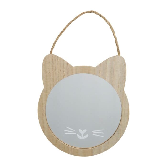 MIROIR BOIS FORME CHAT - NATUREL - Image 2