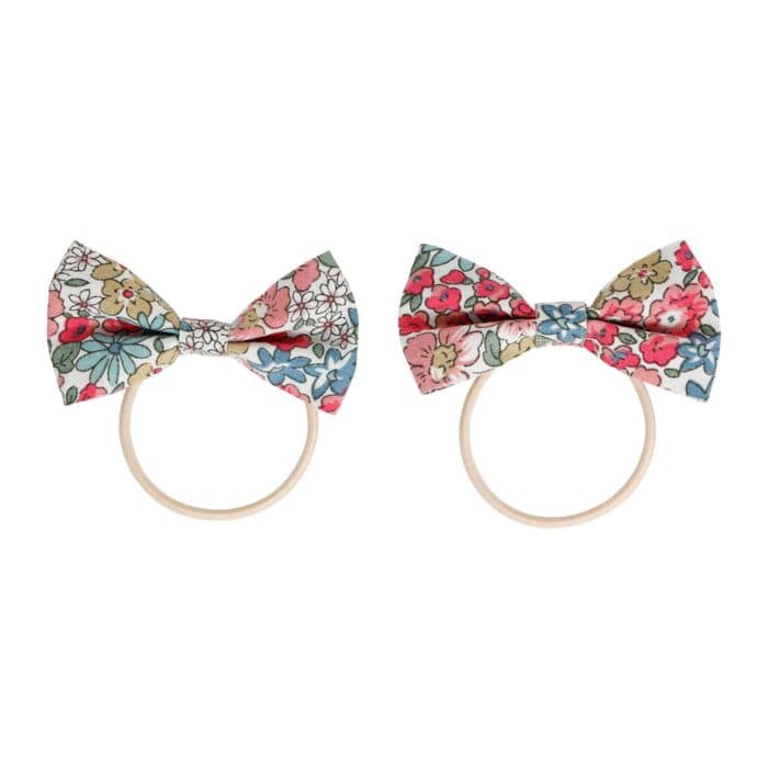 LOT DE 2 ÉLASTIQUES À CHEVEUX NOEUD IMPRIMÉ LIBERTY - Image 2