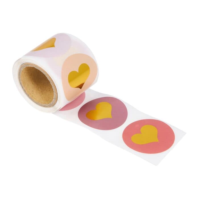 ROULEAU DE STICKERS COEUR - DORÉ - Image 2