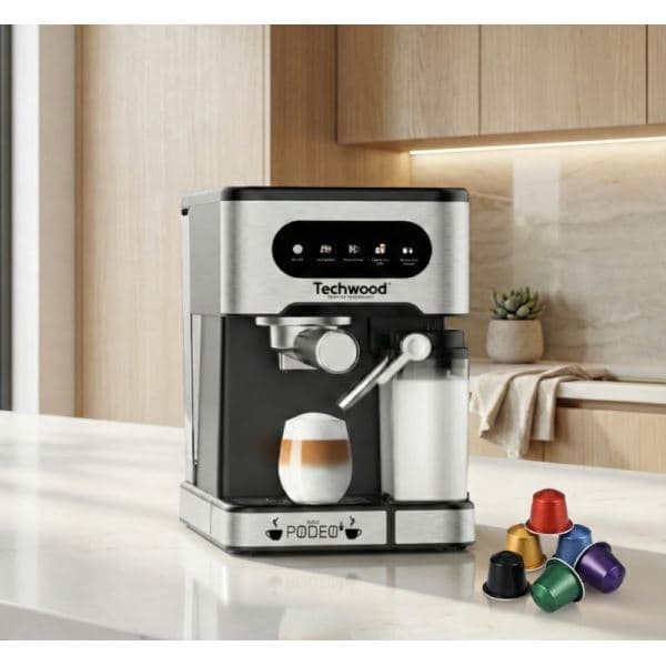 CAFETIÈRE EXPRESSO MULTI-CAPSULES AVEC MOUSSEUR À LAIT TECHWOOD - Image 2