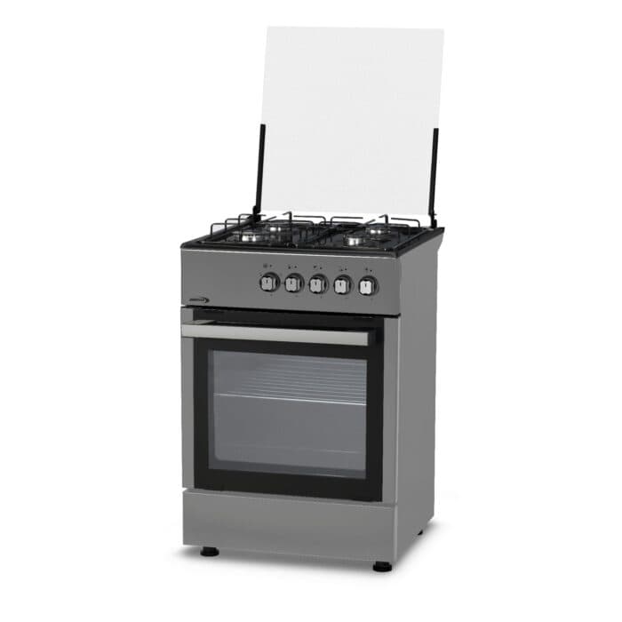 CUISINIÈRE 4 FEUX GAZ AVEC FOUR GAZ ET GRILL - NOIR ET ARGENT SHARCOOL - Image 2