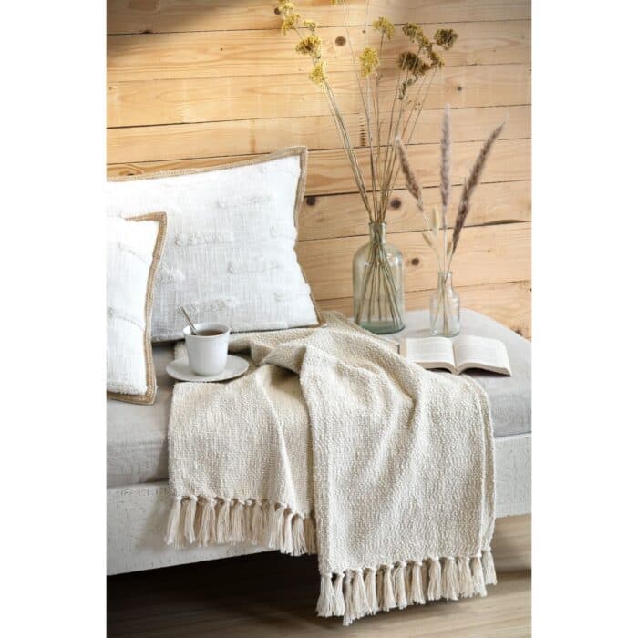 PLAID 125X150 CM EN COTON - NATUREL - Image 2