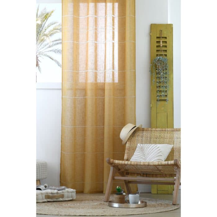 VOILAGE 140X260 CM EN POLYESTER - CURRY - Image 2