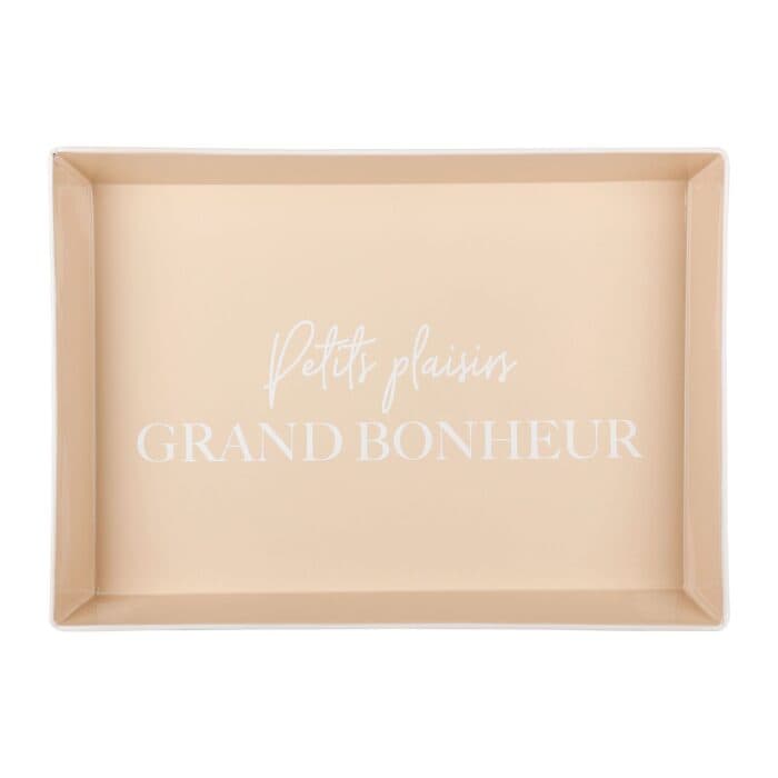 PLATEAU 38,5X28 CM EN MÉTAL - BEIGE - Image 2