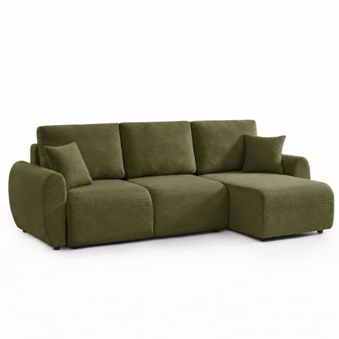 CANAPÉ D'ANGLE CONVERTIBLE - VERT - Image 2