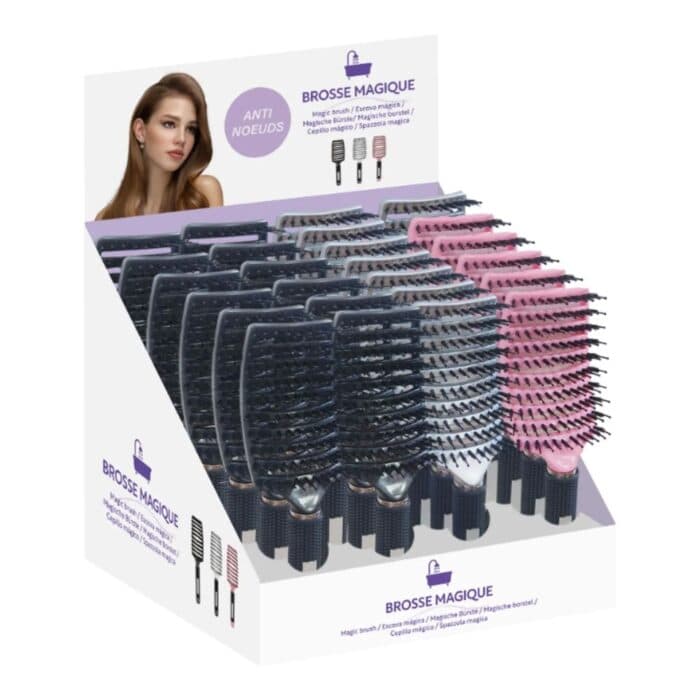 BROSSE À CHEVEUX ANTI-NŒUDS EN PLASTIQUE - Image 2
