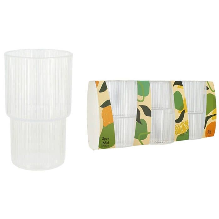 LOT DE 3 GOBELETS 63 CL EN PLASTIQUE - TRANSPARENT - Image 2