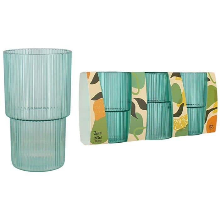 LOT DE 3 GOBELETS 63 CL EN PLASTIQUE - VERT - Image 2
