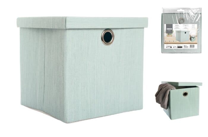 BOÎTE DE RANGEMENT CARRÉE EN PLASTIQUE - VERT CLAIR - Image 2