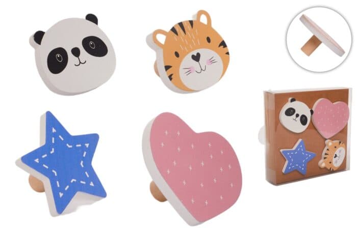 LOT DE 4 PATÈRES MURALES ENFANT EN PLASTIQUE - Image 2