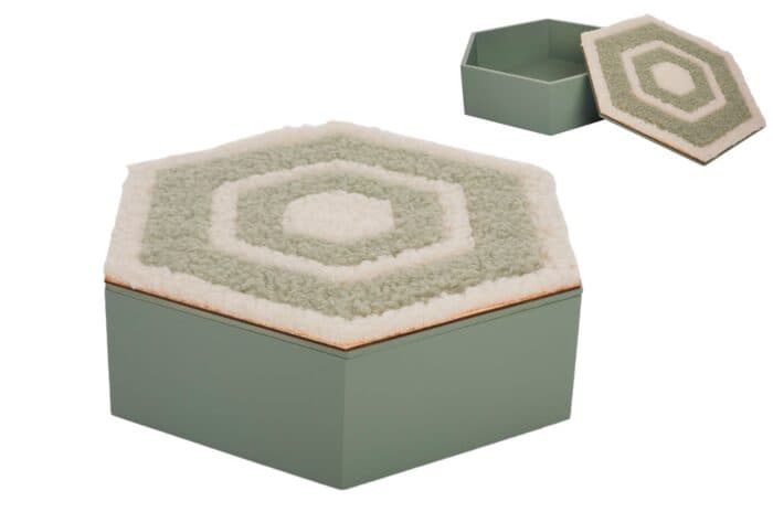 BOÎTE DE RANGEMENT HEXAGONALE EN PLASTIQUE - VERT - Image 2