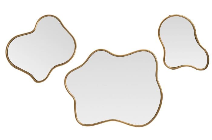 LOT DE 3 MIROIRS DÉCORATIFS - DORÉ - Image 2