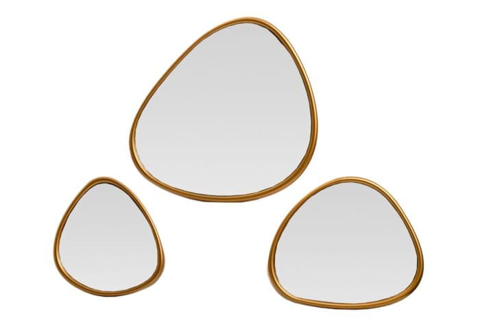 LOT DE 3 MIROIRS DÉCORATIFS - DORÉ - Image 2