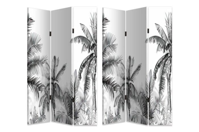 PARAVENT EN BOIS MOTIF PALMIERS - Image 2