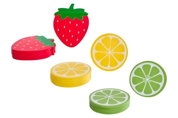LOT DE 6 SOUS-VERRES MOTIF FRUITS - Image 2