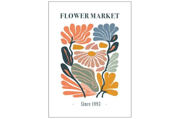 AFFICHE FLOWER MARKET 50X70 CM - Image 2