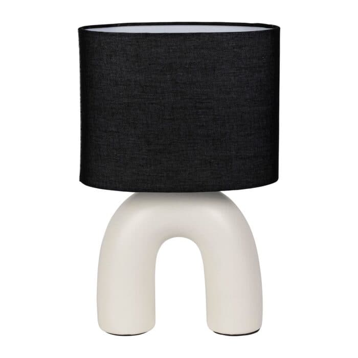 LAMPE À POSER LIGNES 34 CM - ÉCRU ET NOIR - Image 2