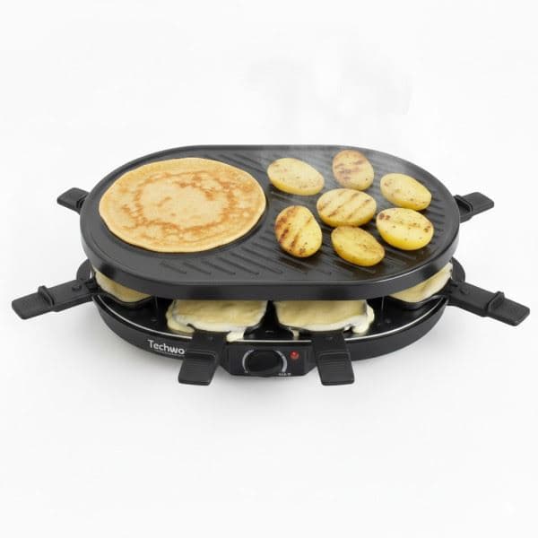 RACLETTE 8 PERSONNES + GRILL + CRÊPIÈRE - NOIR - Image 2