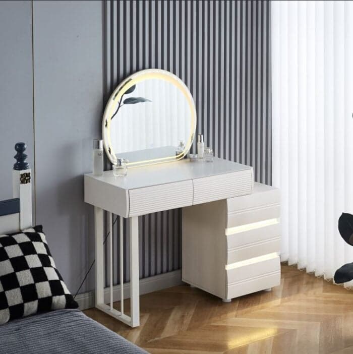 COIFFEUSE LED 5 TIROIRS - BLANC - Image 2