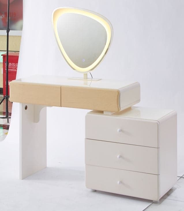 COIFFEUSE LED 5 TIROIRS - BLANC CHÊNE - Image 2