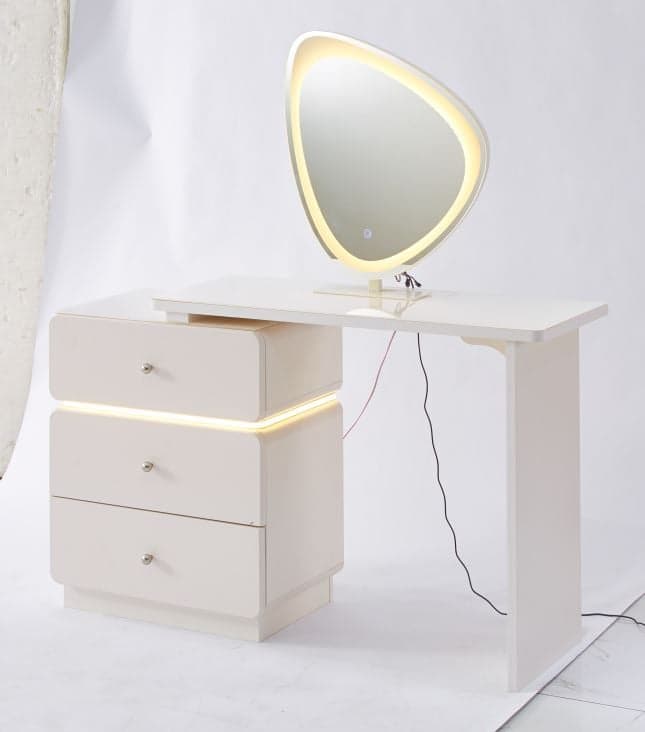 COIFFEUSE LED 3 TIROIRS - BLANC - Image 2
