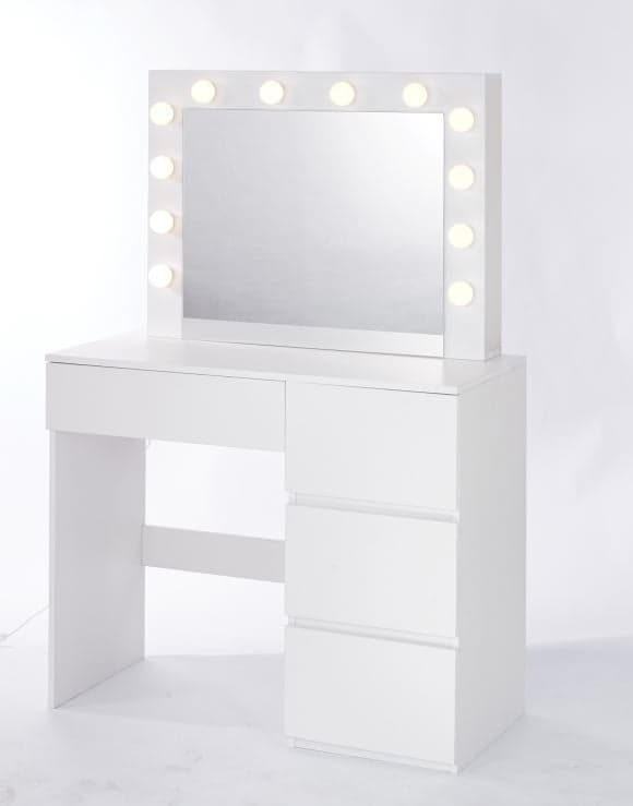 COIFFEUSE AMPOULES LED 4 TIROIRS - BLANC - Image 2