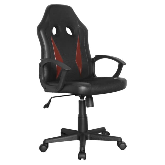 FAUTEUIL GAMER EN MAILLE ET PVC - NOIR ET ROUGE - Image 2