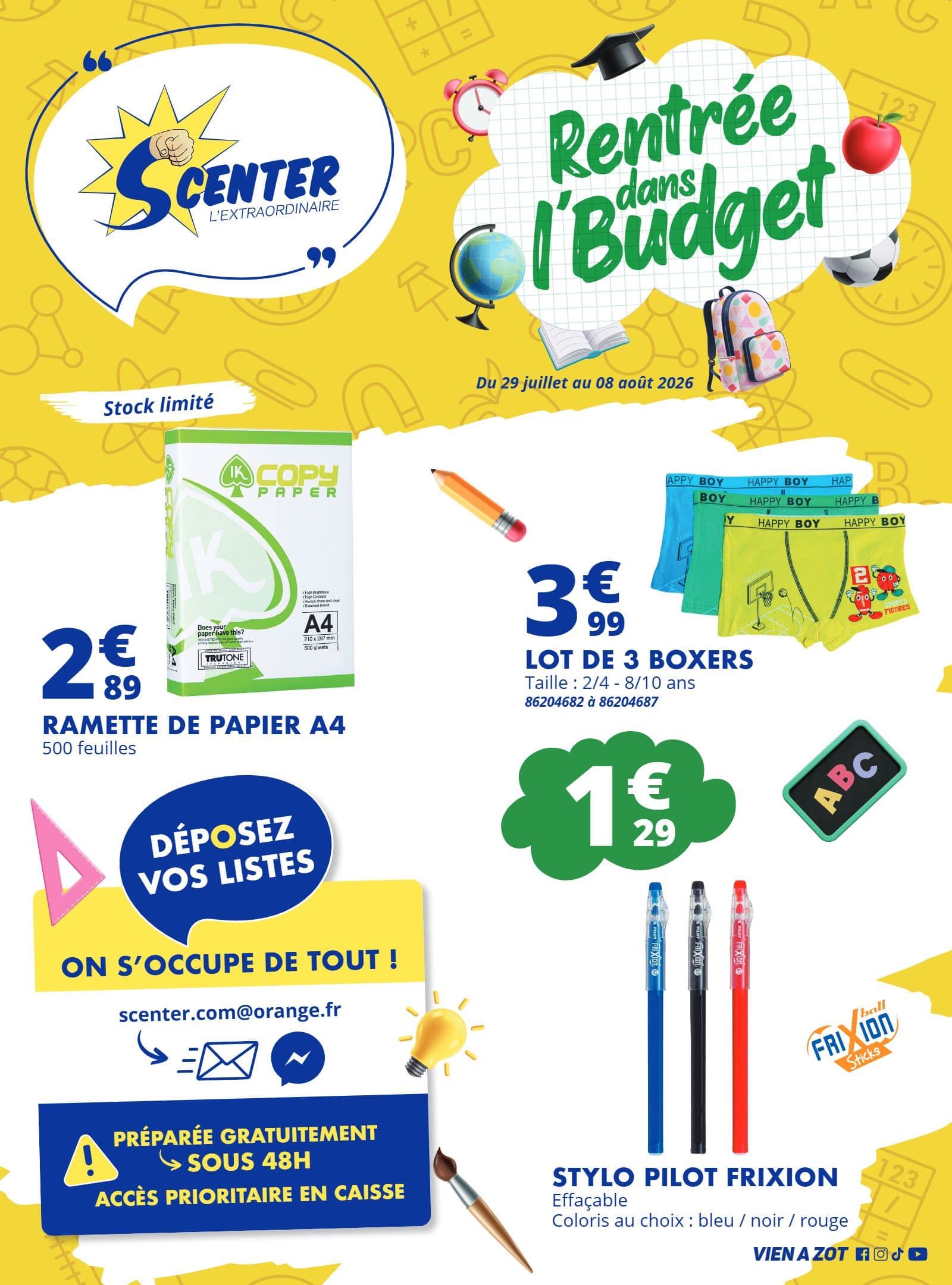 RENTRÉE DANS L'BUDGET