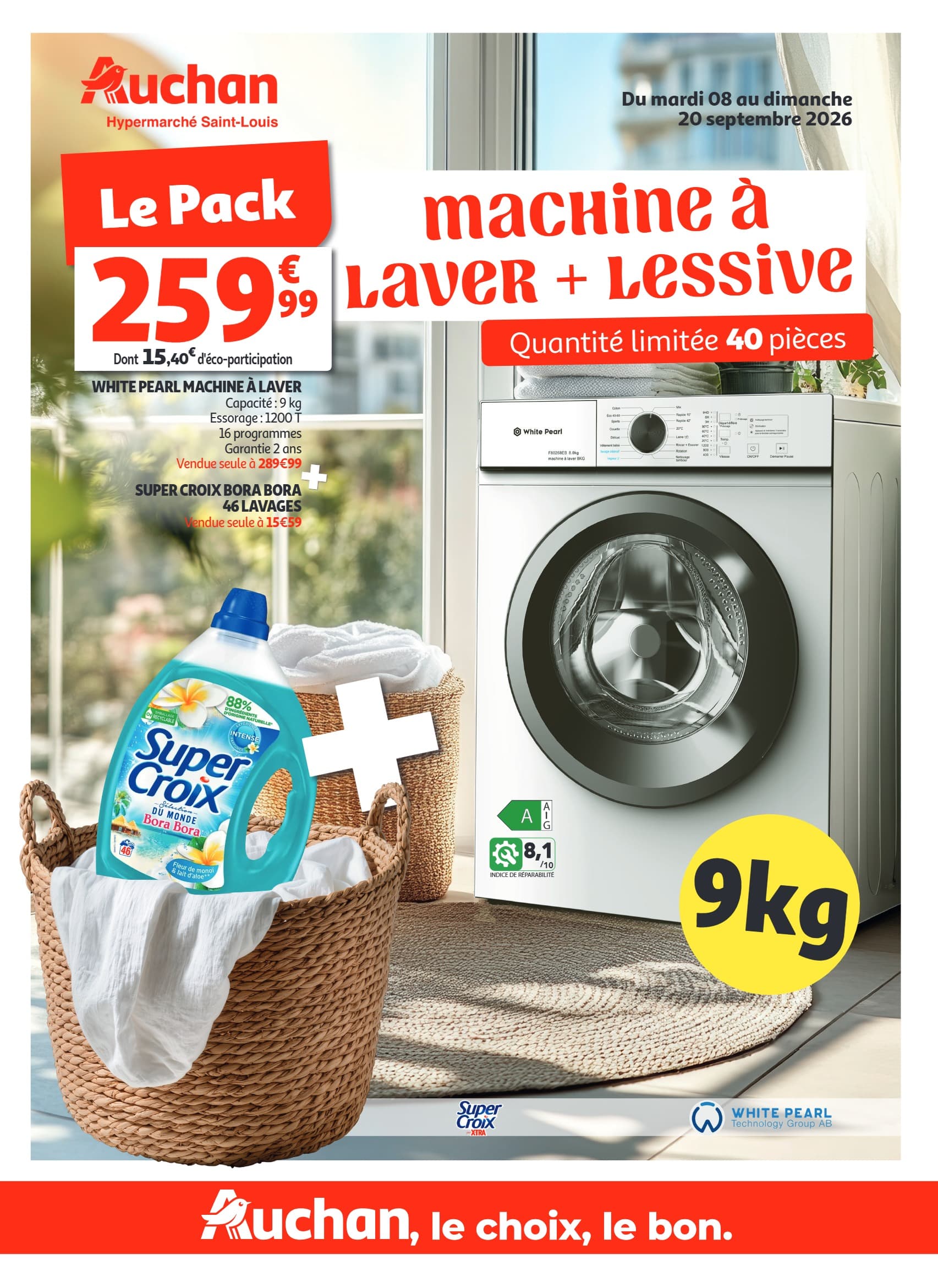 LE PACK MACHINE À LAVER + LESSIVE