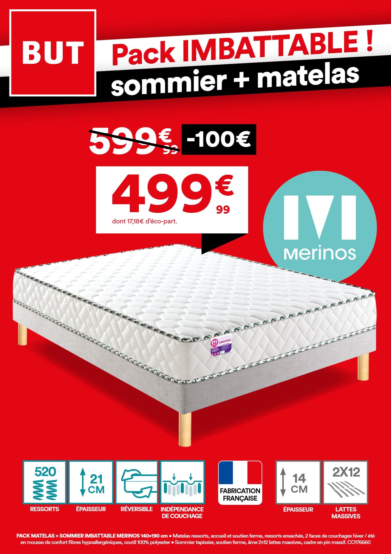 PACK IMBATTABLE ! SOMMIER + MATELAS