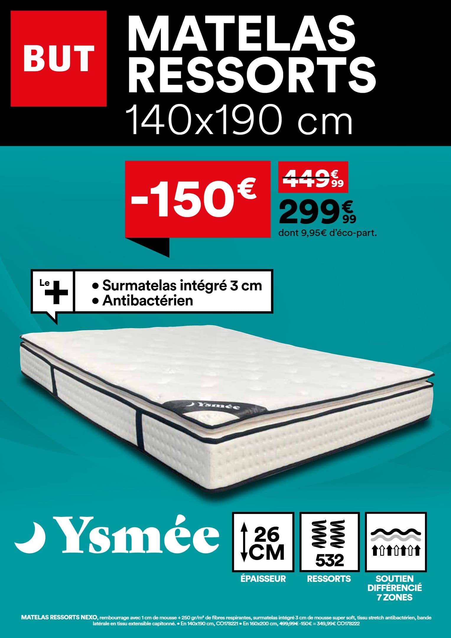 MATELAS RESSORTS 140X190 CM
