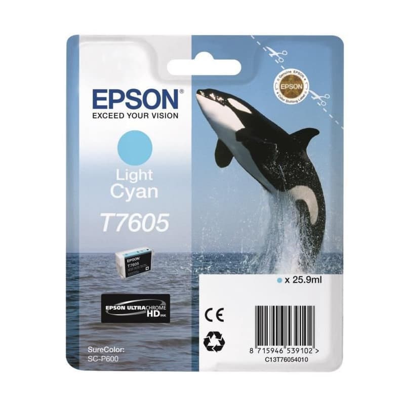 Epson Cartouche d'encre T7605 Cyan clair - Orque (C13T76054010) - Image 1