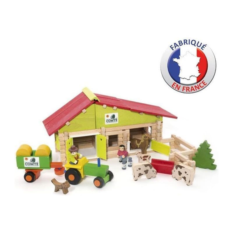 Figurines daction Jeujura Wooden Farm 140 Pièces Playset - Image 1