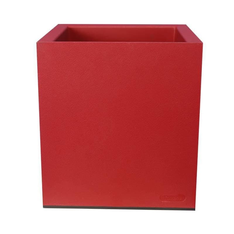 Pot Riviera Rouge Plastique Carré 40 x 40 cm - Image 1