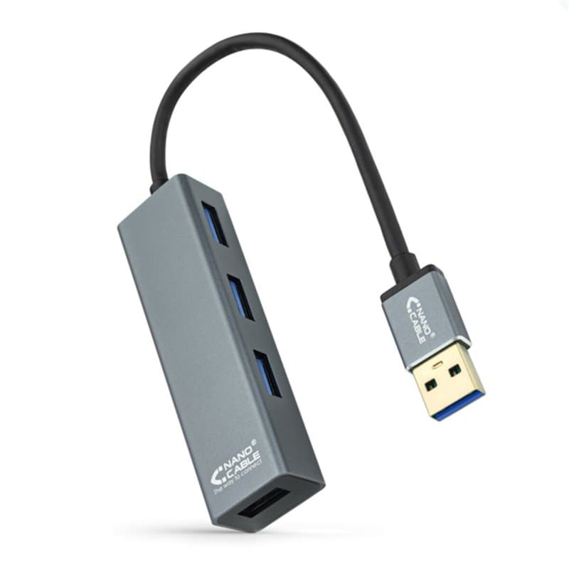 NanoCâble 10.16.4402 hub & concentrateur USB 3.2 Gen 1 (3.1 Gen 1) Type-A Gris - Image 1