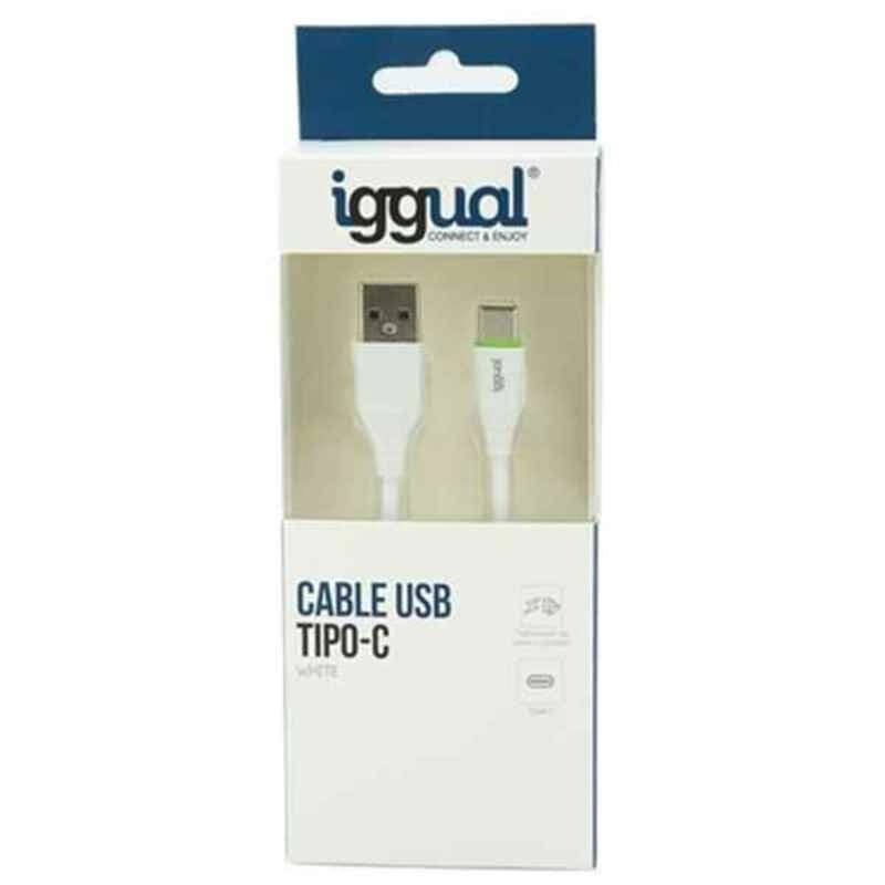 Iggual IGG316948 câble USB 1 m USB 2.0 USB A USB C Blanc - Image 1