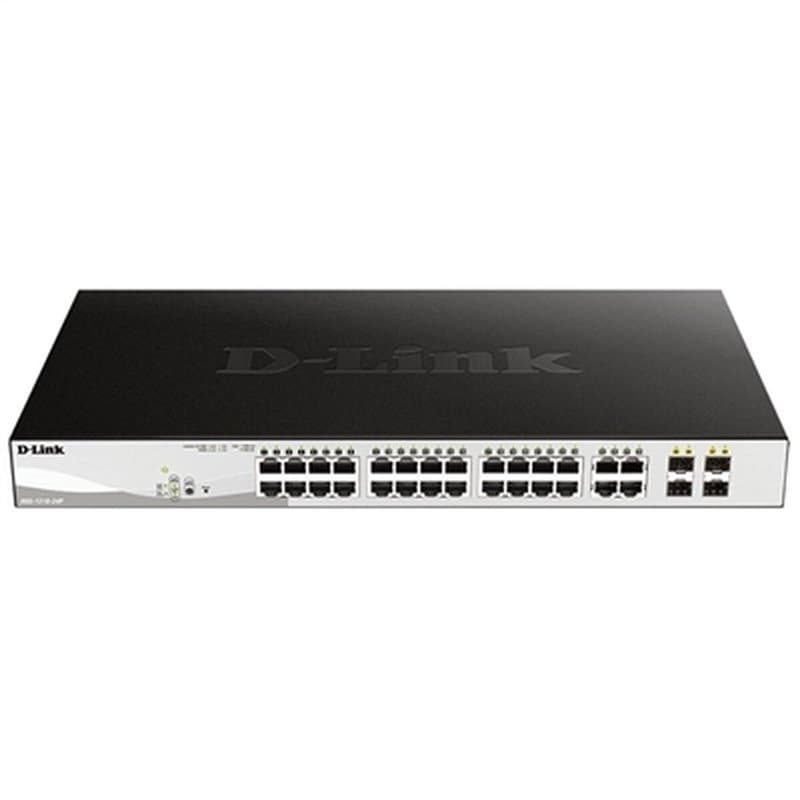 D-Link DGS-1210-24P Géré L2 Gigabit Ethernet (10/100/1000) Connexion Ethernet, supportant l'alimentation via ce port (PoE) Noir - Image 1