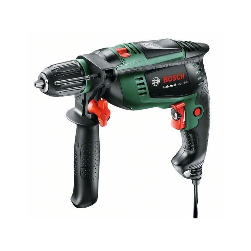 Perceuse a percussion filaire Bosch - UniversalImpact 800 (800W, béton 14mm, bois 30mm, livré avec accessoires) - Image 1