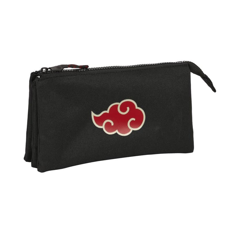 Trousse Fourre-Tout Triple Naruto Noir 22 x 12 x 3 cm - Image 1
