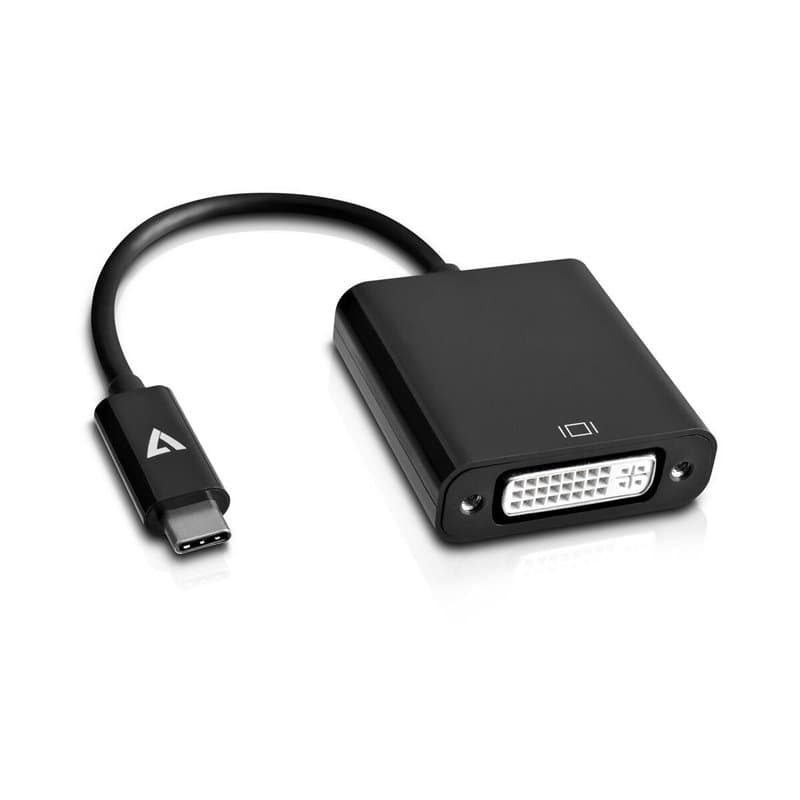 V7 USB-C mâle vers DVI-D femelle Adaptateur Noir - Image 1