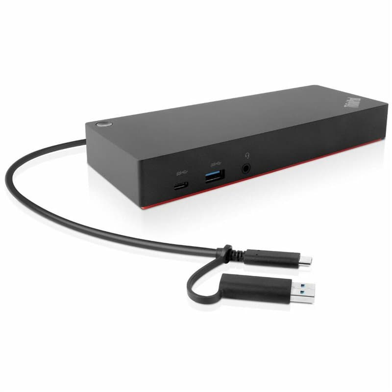 Origin Storage 40AF0135EU station d'accueil USB 3.2 Gen 1 (3.1 Gen 1) Type-A + Type-C Charbon de bois, Rouge - Image 1