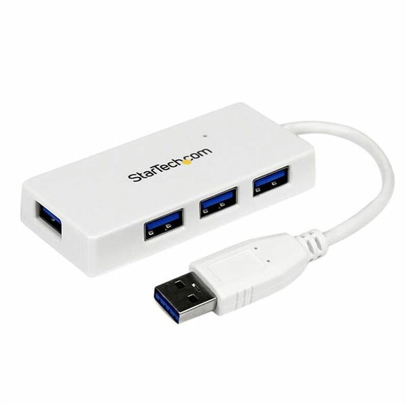 Startech.com Hub USB 3.0 à 4 ports avec câble intégré - 5Gbps - Blanc - Image 1