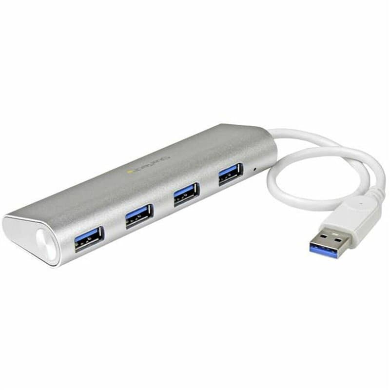 Startech.com Hub USB 3.0 compact à 4 ports avec câble intégré - 5Gbps - Argent - Image 1
