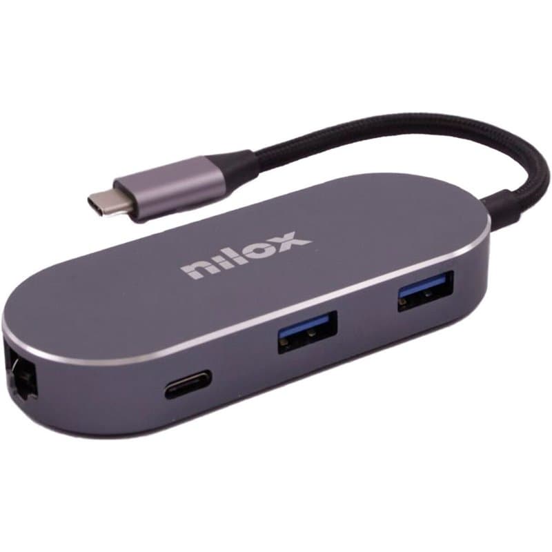 Hub USB Nilox NXDSUSBC02 Gris - Image 1